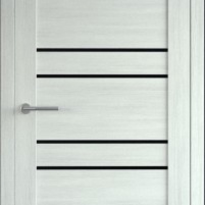 Межкомнатная дверь LuxDoors Dublin PVC Кипарис Снежный стекло Черное