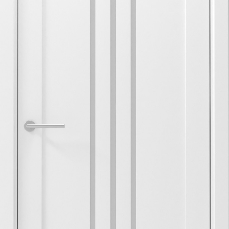 Межкомнатная дверь LuxDoors Frankfurt Винил Белый стекло Матовое