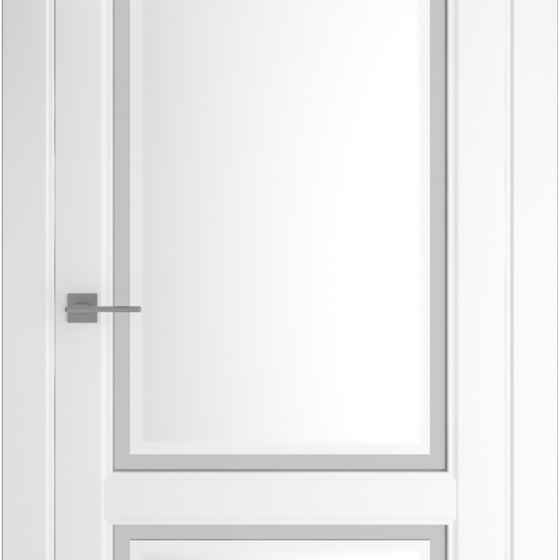 Ușă de interior LuxDoors Olimpia-2 Vinil Alb sticla mat