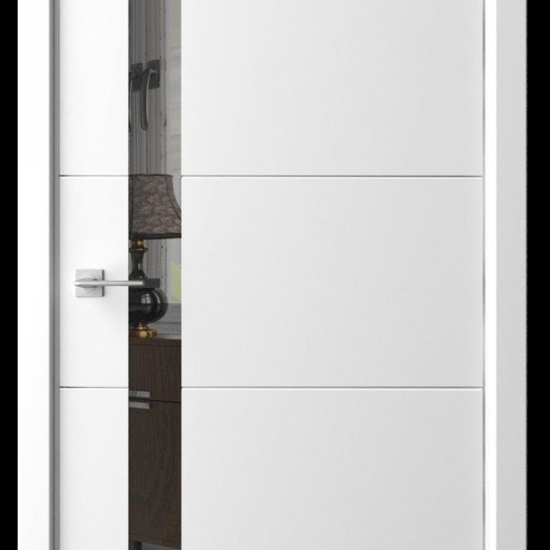 Межкомнатная дверь LuxDoors Paint 18 Краска Белая Зеркало