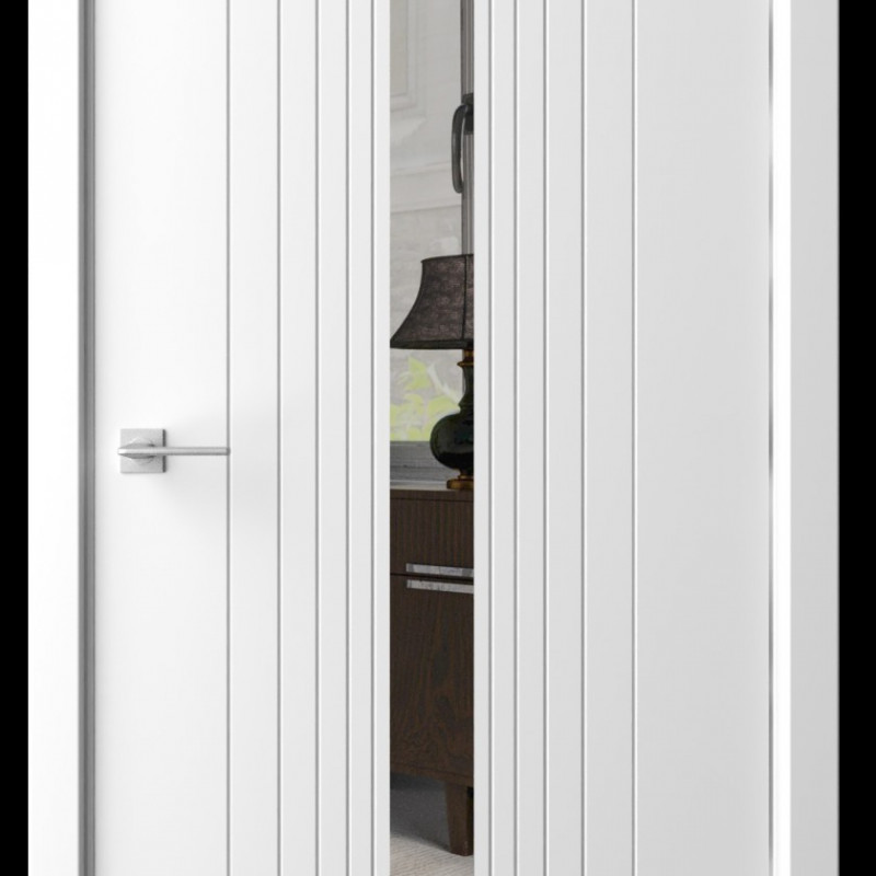 Межкомнатная дверь LuxDoors Paint 19 Краска Белая Зеркало