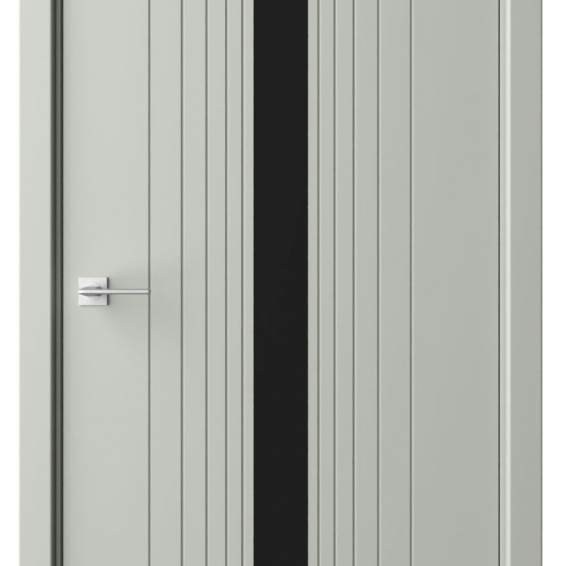 Межкомнатная дверь LuxDoors Paint 19 Краска Серая стекло Черное Межкомнатная дверь LuxDoors Paint 19 Краска Серая стекло Черное