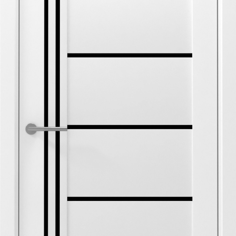 Межкомнатная дверь LuxDoors Porto Винил Белый стекло Черное Межкомнатная дверь LuxDoors Porto Винил Белый стекло Черное