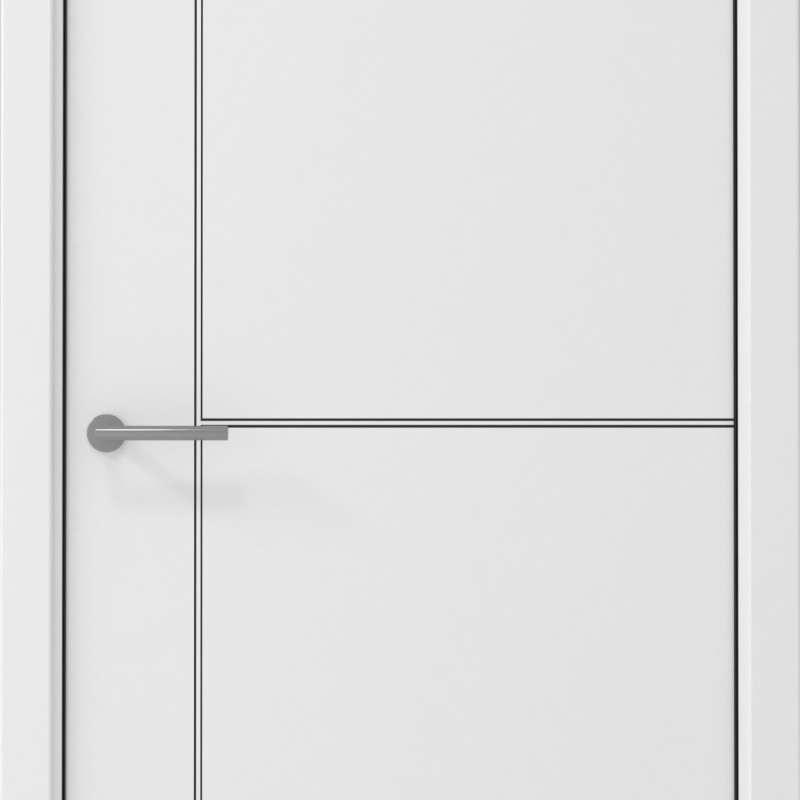 Межкомнатная дверь LuxDoors UNIC-3 Винил Белый Глухое контур Черный