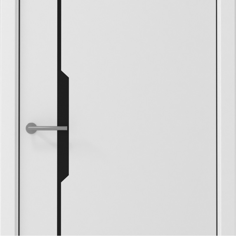 Межкомнатная дверь LuxDoors UNIC-4 Винил Белый Глухое контур Черный