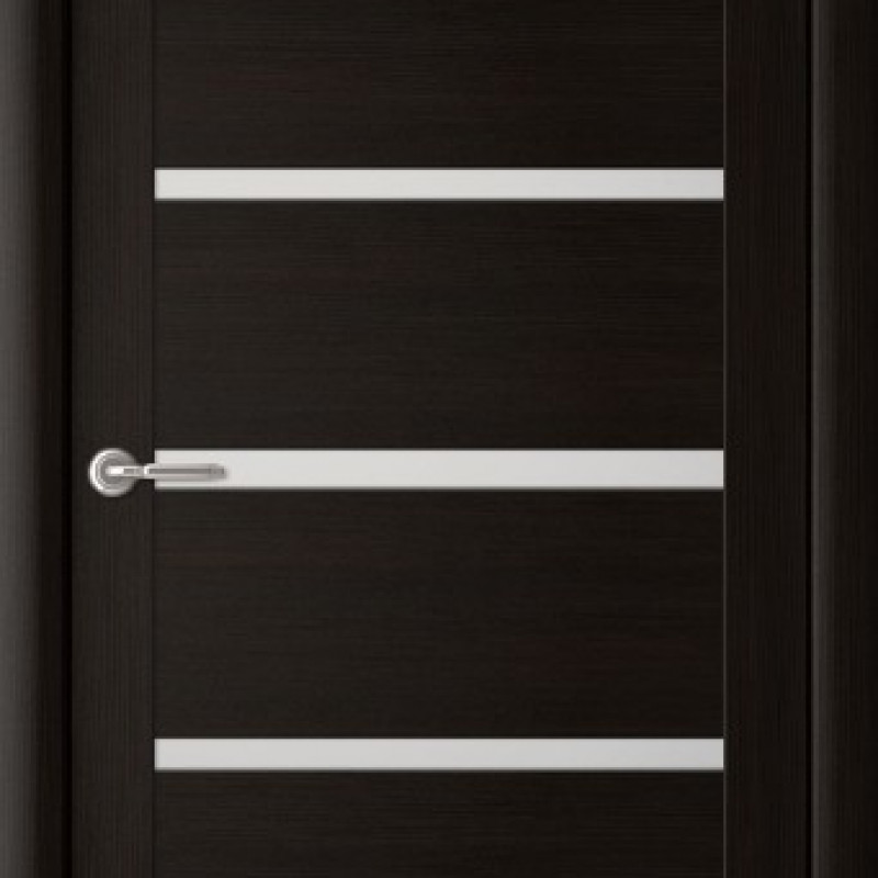 Межкомнатная дверь LuxDoors Viena PVC Темный Кипарис стекло Матовое
