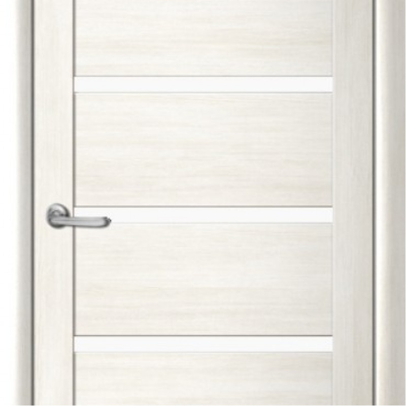 Ușă de interior LuxDoors Viena PVC Chiparos Snow sticla Mat