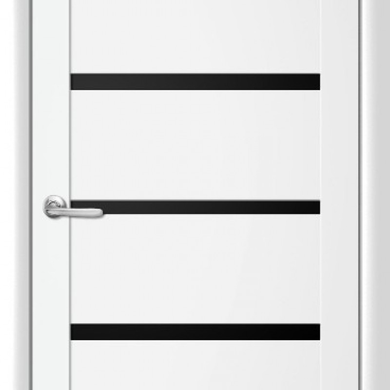 Межкомнатная дверь LuxDoors Viena Винил Белый стекло Черное