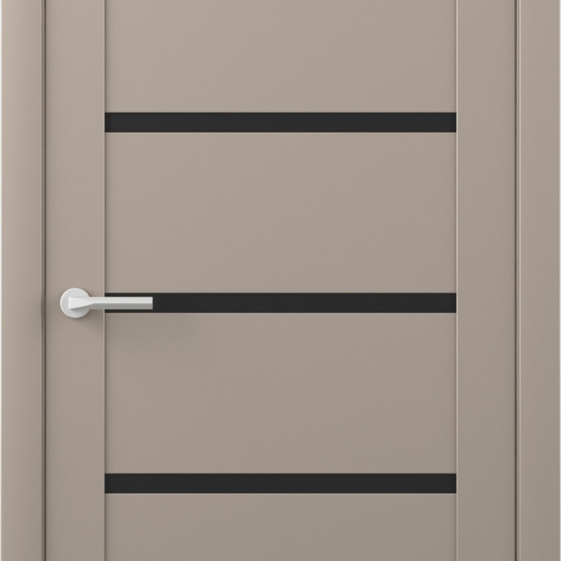 Межкомнатная дверь LuxDoors Viena Лофт Серый стекло Черное