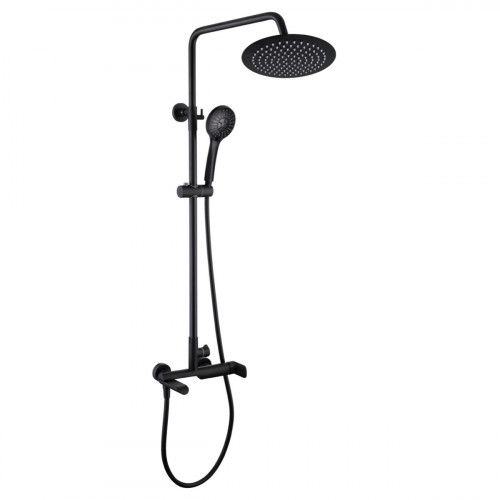 Душевая система со смесителем Rubineta Olo BK + Ultra-10 SW BK, черный матовый, 625123 Душевая система со смесителем Rubineta Olo BK + Ultra-10 SW BK, черный матовый, 625123