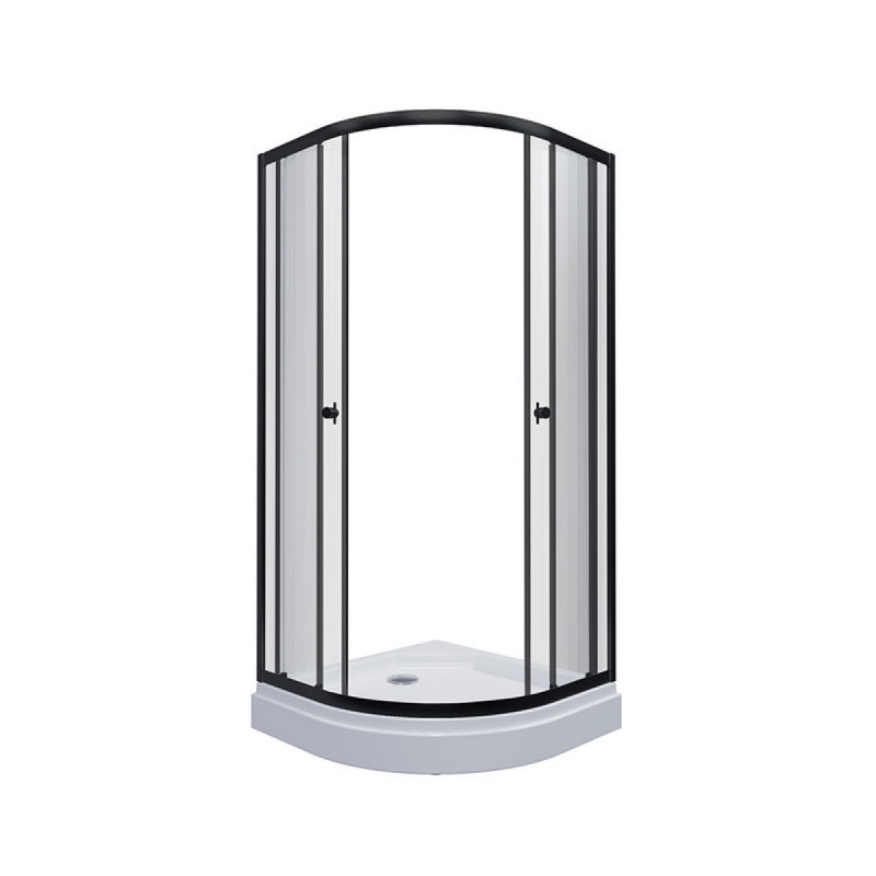 Paravan de duș Triton Alfa-Black 100×100 cu cădiță joasă, profil negru