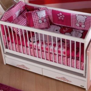 Кроватка детская Istikbal Diana Cradle Pink/White( с матрасом)